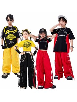 พร้อมส่ง ชุดเต้น เซ็ตชายหญิง เสื้อแขนสั้น+กางเกงขายาวสายรัด