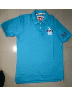 สินค้าพร้อมส่ง ชุดผู้ใหญ่ : เสื้อเชิ๊ตโปโล cc-oo สีฟ้า