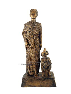 สมเด็จพระนางเจ้าสุนันทากุมารีรัตน์ พระบรมราชเทวี ( พระนางเรือล่ม ) สีนาครมดำ เนื้อเรซิ่น ขนาด 5 นิ้ว สูง 13 นิ้ว