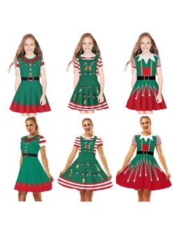 ชุดคริสต์มาส คริสมาส เดรสเขียว-แดง