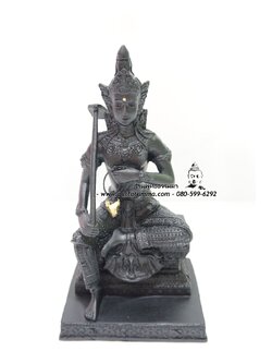 พระวิษณุกรรม สีดำ เนื้อเรซิ่น ฐาน 6 นิ้ว สูง 9 นิ้ว