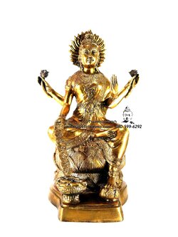 พระแม่ลักษมี เนื้อโลหะ หน้าตัก 5 นิ้ว สูง 10.5 นิ้ว