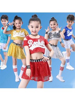 พร้อมส่ง ชุดเต้น ชุดแดนซ์ เซ็ตเสื้อRocket +กระโปรง ปักเลื่อม วิ้ง