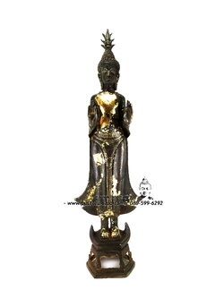 พระพุทธเจ้า ปางเสด็จลงจากดาวดึงส์ เนื้อโลหะ ขนาด 9 นิ้ว สูง 20 นิ้ว