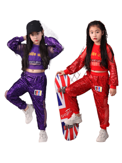 ชุดหรีดเดอร์ ชุดเชียร์ ชุดเต้น ชุดแดนซ์ ปักเลื่อมแขนยาว ขายาว