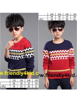 เสื้อแขนยาวกันหนาว คอกลม ผ้าหนาบุขนด้านใน ลำตัวสีแดง,สีกรม