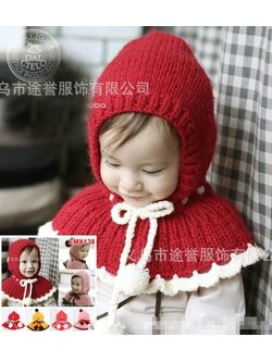 หมวกไหมพรม แบบมีระบายไหล่