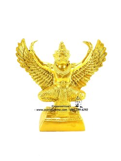 พญาครุฑ สีทอง เนื้อเรซิ่น ขนาด 5 นิ้ว สูง 9 นิ้ว