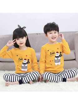 ชุดนอนเด็ก สีเหลือง หมีขาว