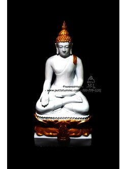 พระไพรีพินาศ สีขาว เนื้อเรซิ่น หน้าตัก 5 นิ้ว สูง 11 นิ้ว