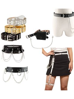 พร้อมส่ง พร๊อพเสริม เข็มขัด ประดับเพชร ประดับพลอย สายรัดขา สายปรับระดับได้ เครื่องประดับ มีลายมากกว่าหน้าปก