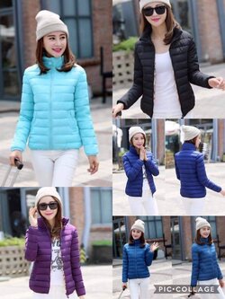 เสื้อกันหนาวบุนวมผู้ใหญ่ สีม่วง/เหลือง