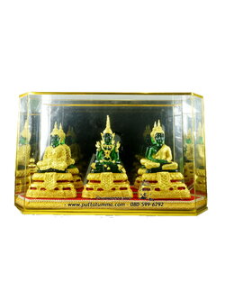 พระแก้วมรกต ขนาด 3 นิ้ว สูง 7 นิ้ว ครบชุดพร้อมตู้ขนาด 14x5x9.5 นิ้ว