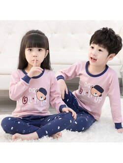 ชุดนอนเด็ก ลายหมี สีชมพู