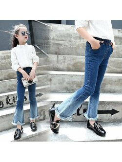 กางเกงยีนส์ขายาว ระบายขา