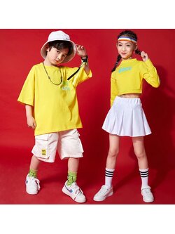 ชุดเต้น ชุดฮิปฮอป เซ็ตสีเหลือง