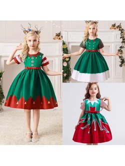 พร้อมส่ง ชุดเดรส คริสต์มาส รุ่นใหม่ สไตล์สีเขียว