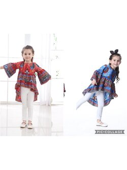 พร้อมส่ง เฉพาะเสื้อหน้าสั้น หลังยาว สีฟ้า,สีส้ม