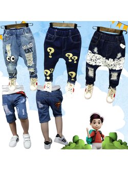 สินค้าพร้อมส่ง กางเกงยีนส์ เด็กชาย ขาสั้นขายาว