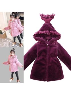 กันหนาว: เสื้อกันหนาวเด็ก กำมะหยี่ สีชมพู,สีม่วง