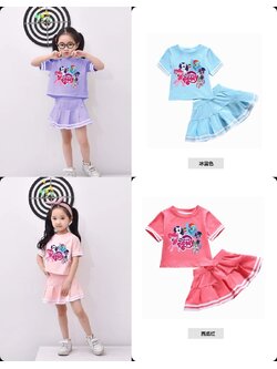 ชุดเด็ก ลายการ์ตูน โพนี่ ทรงสั้นกระโปรงระบาย