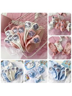 ถุงเท้าลายโดเรม่อน สีฟ้าขาว