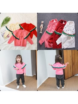 เสื้อกันหนาวเด็ก ลายแตงโม คอกลม