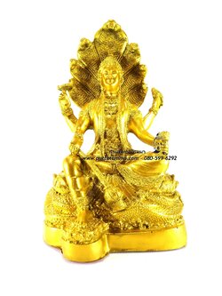 พระนารายณ์ สีทอง เนื้อเรซิ่น หน้าตัก 5 นิ้ว สูง 11 นิ้ว