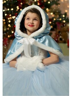 ชุดออกงาน คริสมาสต์ สีฟ้า พร้อมผ้าคลุม