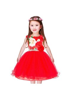 ชุดกระโปรง เดรสออกงาน สีแดง กุหลาบ