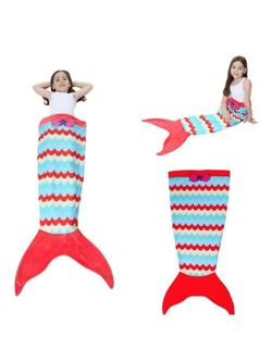 ผ้าห่มหางนางเงือก สีแดง