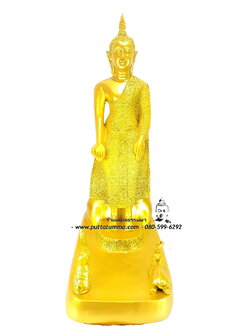 พระประจำวันพุทธกลางคืน เนื้อเรซิ่น พ่นทอง ขนาด 9 นิ้ว ฐาน 7 นิ้ว สูง 19 นิ้ว