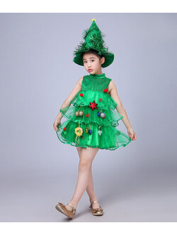 พร้อมส่ง ชุด คริสมาสต์ ทรงต้นคริสต์มาส สีเขียว