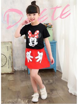 ชุดเซ็ตเสื้อ+กระโปรง มิ๊กกี้เมาส์