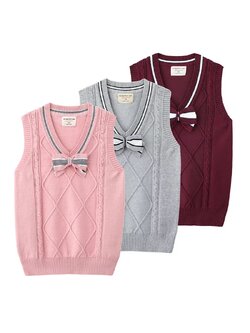 เสื้อกันหนาว เสื้อกั๊กเด็ก ไหมพรมริ้ว