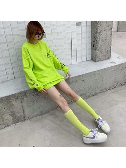 สินค้าพร้อมส่ง ถุงเท้า เด็กโต-ผู้ใหญ่ แบบยาว สีพื้น