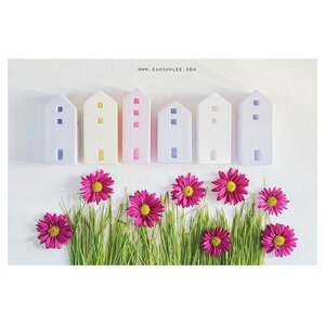 Little Wooden Houses Hand Painted