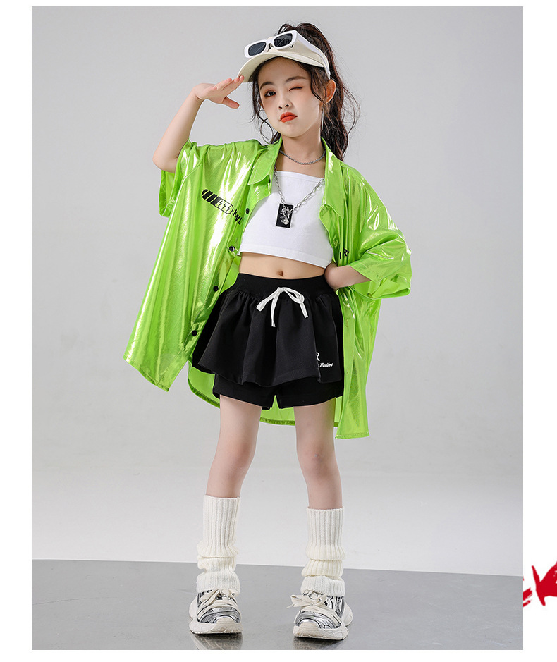 พร้อมส่ง ชุดเต้น เซ็ต เสื้อเชิ๊ต นีออน+กางเกง/กระโปรง