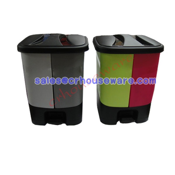 ถังขยะแบบเหยียบ สองช่อง 001-RW9265 Pedal bins 2 box. 16 Liters. 001-RW9265