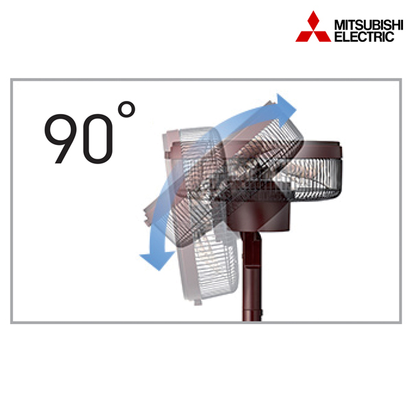 MITSUBISHI พัดลมตั้งพื้นกึ่งตั้งโต๊ะใบพัด 12 นิ้ว 3D SMART FLOW รุ่น R12-DW สีขาว