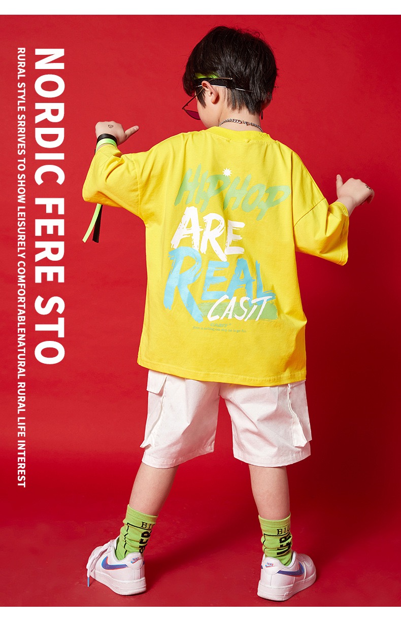 ชุดเต้น ชุดฮิปฮอป เซ็ตสีเหลือง