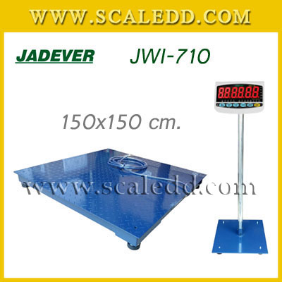 เครื่องชั่งดิจิตอล10ตัน ตาชั่งดิจิตอล10ตัน พิกัดน้ำหนัก 10ตัน ค่าละเอียด 2กิโลกรัม ขนาดแท่น 150x150cm. ยี่ห้อ JADEVER รุ่น JWI-710