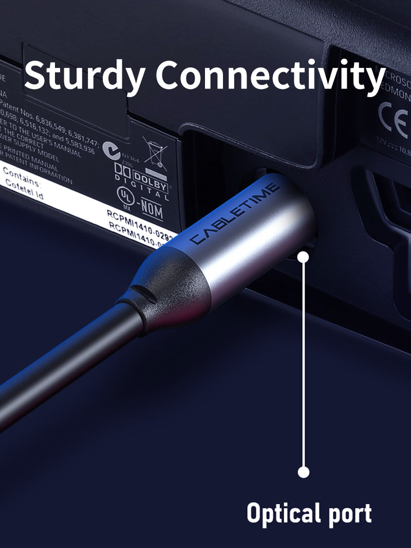 Premium Toslink Optical Cable 1m 2m 3m 5m For Sound Bar TV by Cabletime