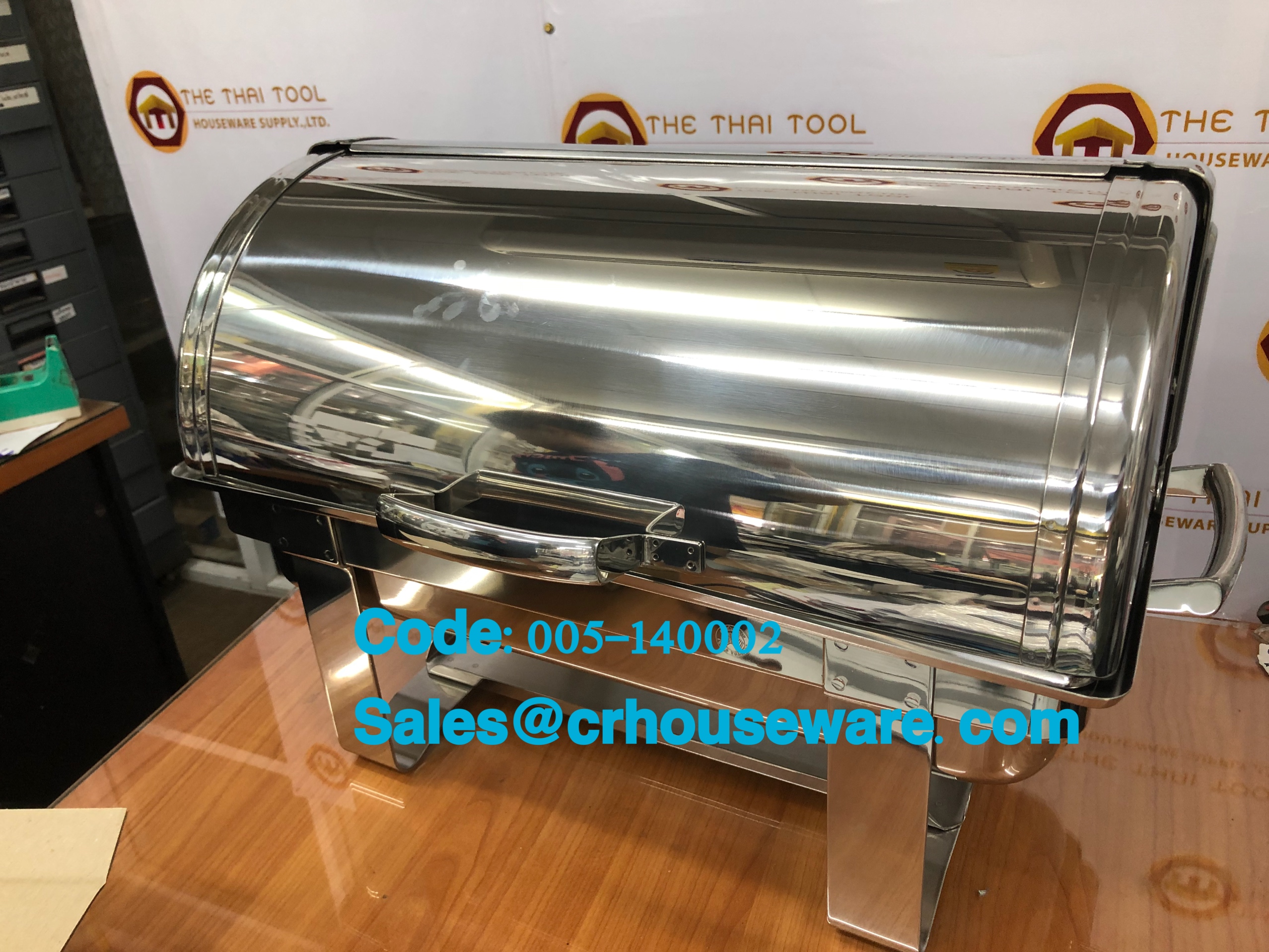 ชุดอ่างอุ่นอาหารสเตนเลส (นำเข้า)เปิดได้ 90 องศา ไซส์ 1/1 Code:005-140002,Food_warmer, (ม้าลาย)