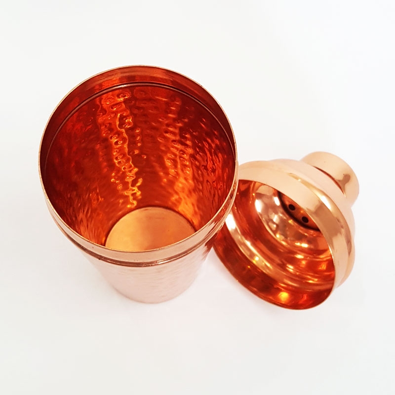 เชคเกอร์ทองแดง 750 มล. ลายค้อนทุบ ( Hammered Copper Shaker 100% Pure Copper )