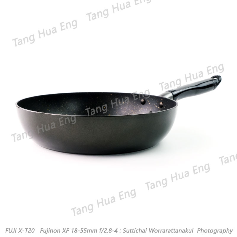 ZEBRA กระทะนอนสติ๊กเคลือบเทฟล่อนลายหินอ่อน Chef Plus IH 26 ซม. ( Marble ) ตราหัวม้าลาย