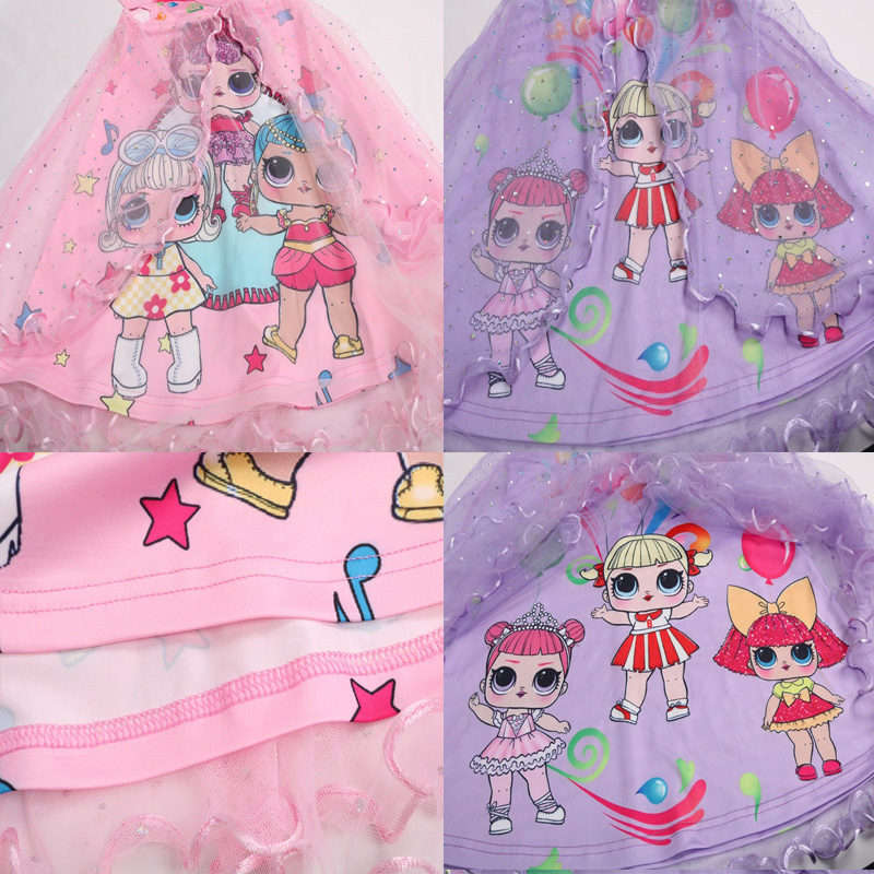 พร้อมส่ง ชุดเดรส เดรสเด็ก ลายการ์ตูน LOL ผ่าหน้า