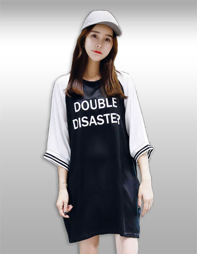 เสื้อแฟชั่นคอกลมทรงหลวมสไตล์เกาหลี รหัส1943