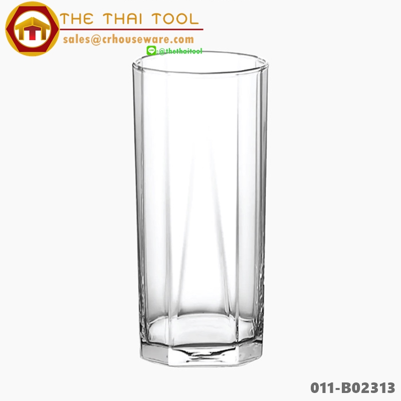 แก้วน้ำใสทรงหลายเหลี่ยม-ขนาด 13 ออนซ์ Pyramid Long Drink 011-B02313