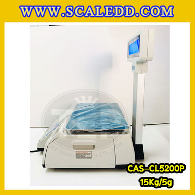 เครื่องชั่งคำนวณราคา 15kg เครื่องชั่งคำนวณราคาดิจิตอลและพิมพ์สติ๊กเกอร์บาร์โค้ด เครื่องชั่งดิจิตอล15kg เครื่องชั่งคำนวณราคา เครื่องชั่ง15kg ความละเอียด5g ตาชั่ง15กิโล ยี่ห้อ CAS รุ่น CL5200 P เครื่องชั่งทำบาร์โค้ด 15 กิโลกรัม